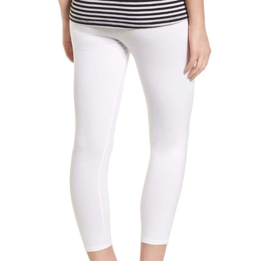 2 Pairs Nordstrom High Waist Crop Leggings White Women's - Picture 2 of 4
